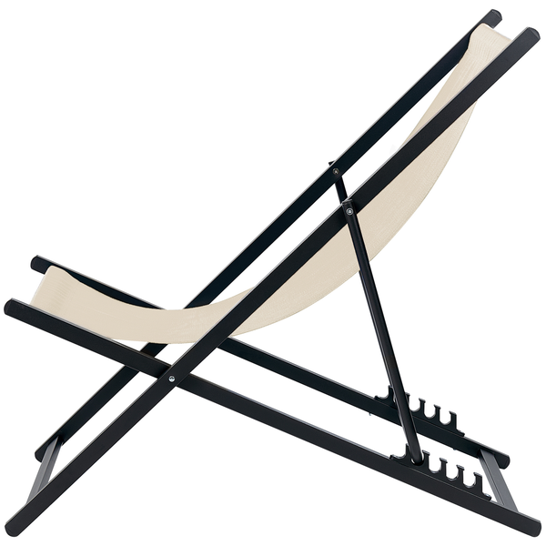 Klappbarer Liegestuhl LOCRI II Metall Beige