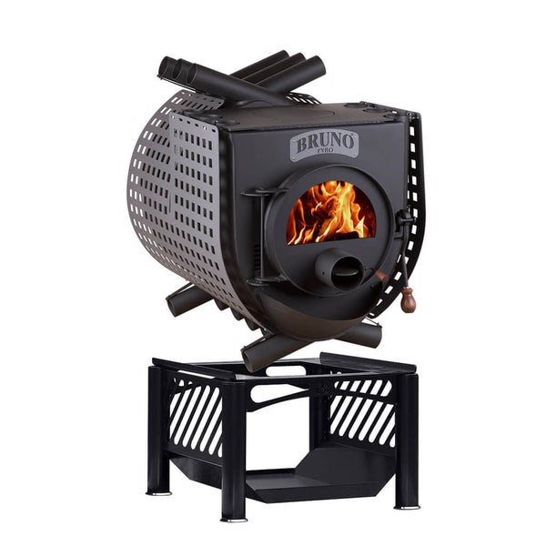 Bruno Pyro Holzofen mit Ständer für den Innenbereich