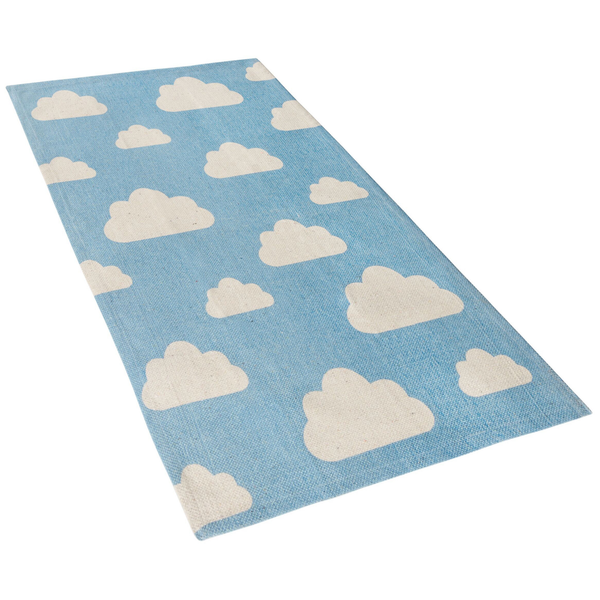 Kinderteppich GWALIJAR Blau 60 x 90 cm Baumwolle
