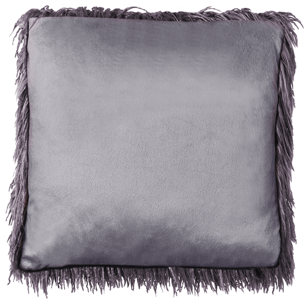 Dekokissen 2er Set COROKIA Webpelz 45 x 45 cm Dunkelgrau Ohne Muster