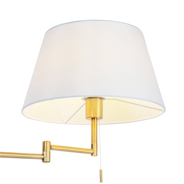 Stehlampe Bronze mit weißem Schirm und verstellbarem Arm - Ladas Deluxe
