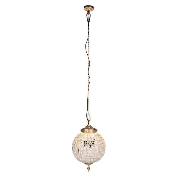 Art Deco Hängelampenkristall mit Gold 35 cm - Kasbah
