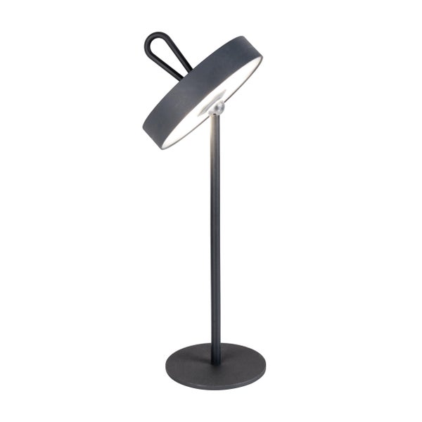 LED-Akku-Tischleuchte magnetisch ELLA für Außen und Innen, aus Metall und Kunststoff in Grau , 35 cm hoch