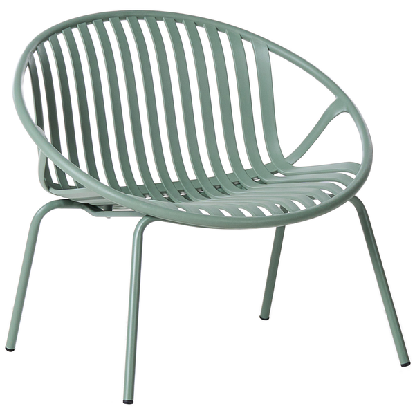 Gartenstuhl aus Metall mit Lamellen