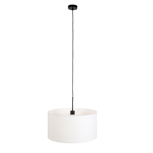 Moderne Hängelampe schwarz mit weißem Schirm 50 cm - Combi 1