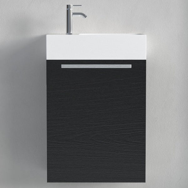 Waschtisch mit Unterschrank und Einhebelmischer Armatur in moderner Optik zur Wandmontage.