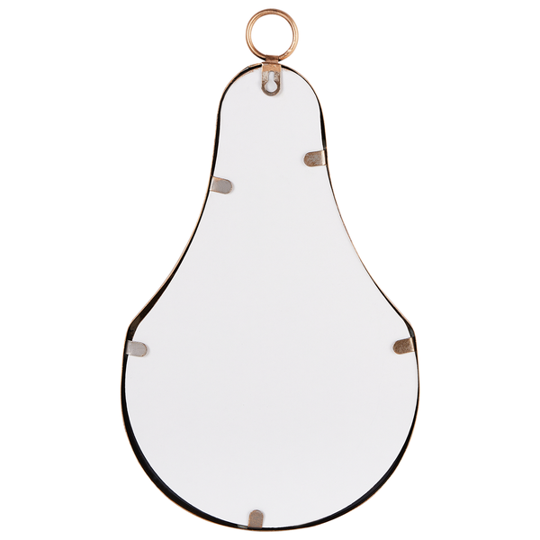 Dekorativer Wandspiegel in Birnenform mit Metallrahmen
