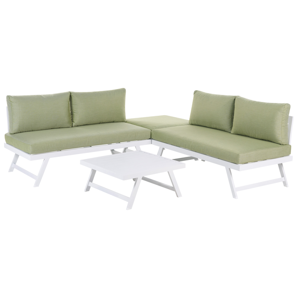 Garten Ecksofa mit Tisch 5-Sitzer COCCORINO Metall Grün
