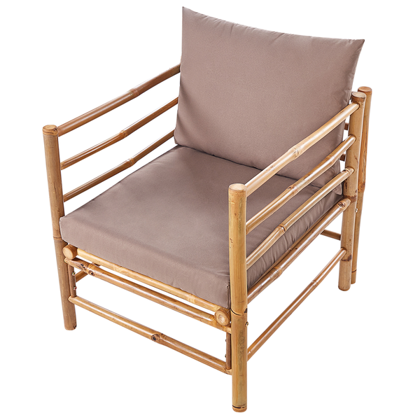 Gartensessel CERRETO Bambusholz Taupe