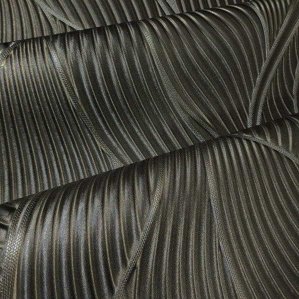 Zambaiti Tapete Blätter Schwarz - 70 cm x 10.05 m - 662143