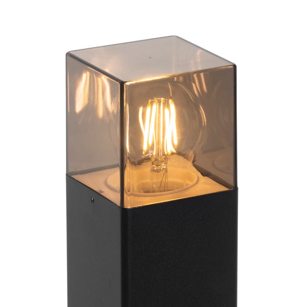 Stehende Außenlampe schwarz 50 cm IP44 mit Rauchglaseffekt - Dänemark