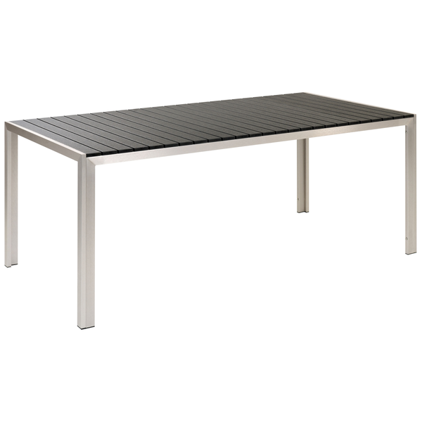 Gartenmöbel Set mit Bänken 6-Sitzer NARDO Schwarz / Silber