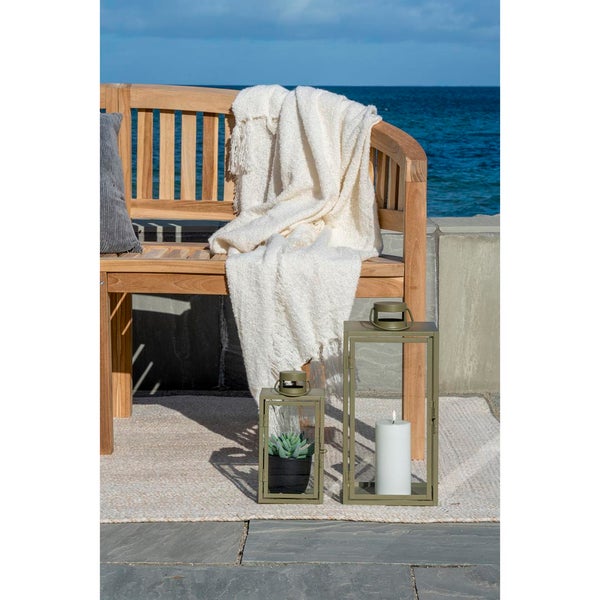 Corfu Lampe Laterne Satz von 2 grün. 20 X 20 X 40 cm