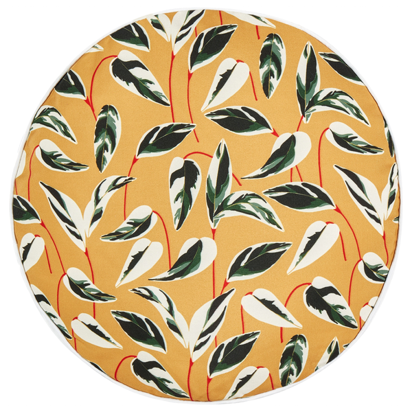 Gartenkissen 2er Set TAGGIA Pflanzenmuster 40 x 40 cm Gelb