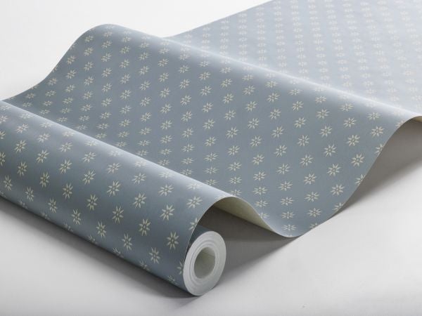 Borastapeter Tapete Blumenmuster Graublau - 53 cm x 10.05 m - 662561