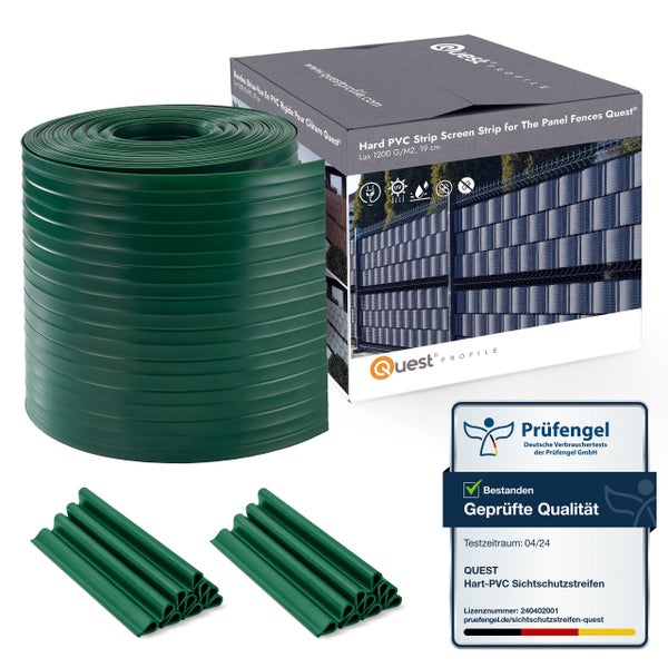 Quest Hart-PVC Sichtschutzstreifen Rolle mit Prüfzeichen