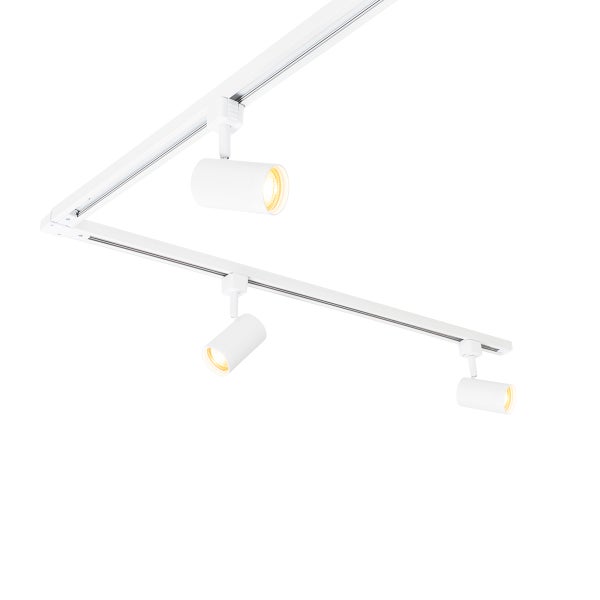 Modernes 1-Phasen-Schienensystem mit 10 Spots weiß - Jeana