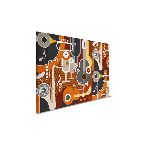 Dekoratives Wandbild mit Musikinstrumenten und Noten