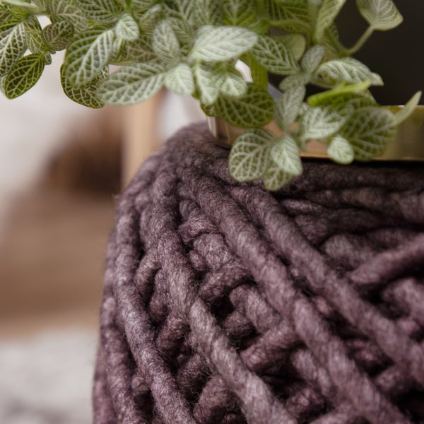 Pouf Hocker stilvoll, modern Lila Rund Ø 40 cm