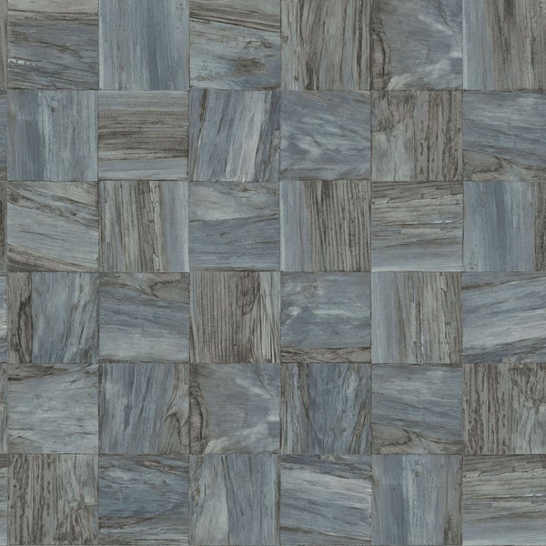 Origin Wallcoverings Tapete quadratische Holzstücke Hellgrau - 53 cm x 10.05 m - 347514
