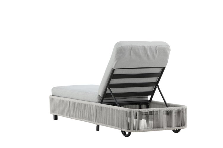 Virya Sonnenliege grau, schwarz. 75 X 205 X 32 cm