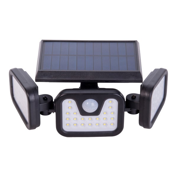LED Solar Außenwandleuchte Pacita, Multifunktionsleuchte  Außenwandlampe aus  Kunststoff in Schwarz, 28,3 x 13,5 x ca. 11 cm