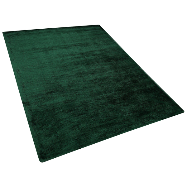 Teppich Viskose dunkelgrün 160 x 230 cm Kurzflor GESI II