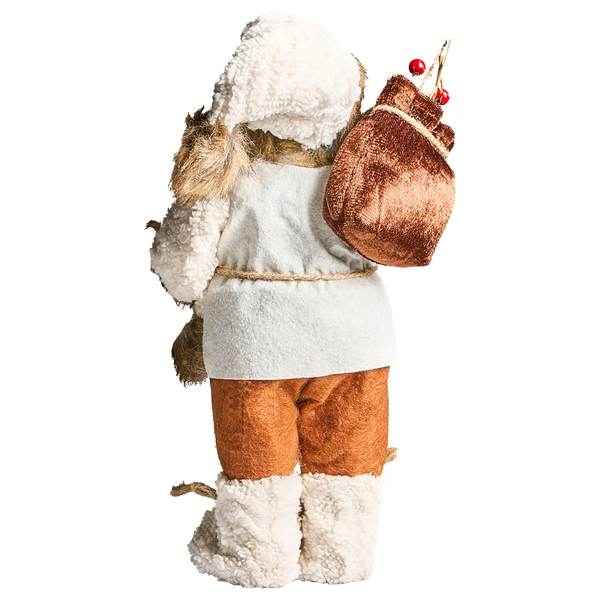 Weihnachtsmann Figur mit Geschenkesack auf dem Rücken