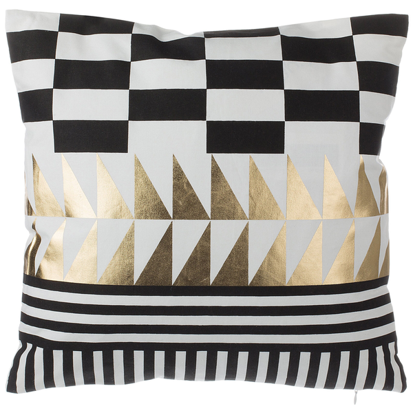 Dekokissen 2er Set DALIA Baumwolle 45 x 45 cm Schwarz Geometrisches Muster