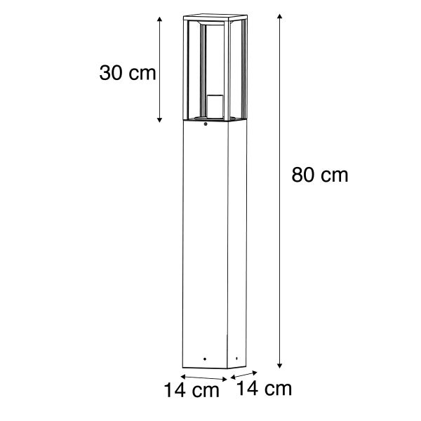 Smarte Steh-Außenleuchte schwarz 80 cm inkl. WLAN ST64 - Charlois