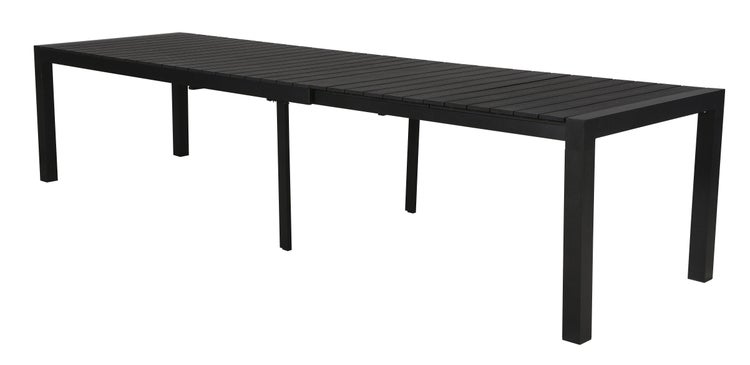 Grup Gartentisch, inkl. 2 Zusatzplatten 223-343 cm schwarz/schwarz. 343 X 100 X 76 cm