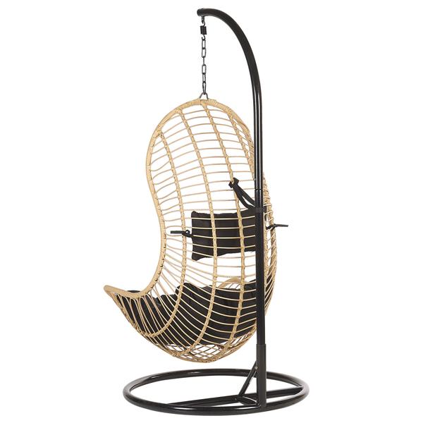 Hängesessel mit Gestell PINETO Polyrattan Naturfarben