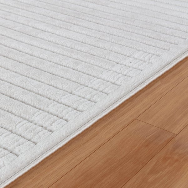 Moderner Skandinavischer Teppich für Innen-/Außenbereich Weiß 80x150 cm KIYOSHI