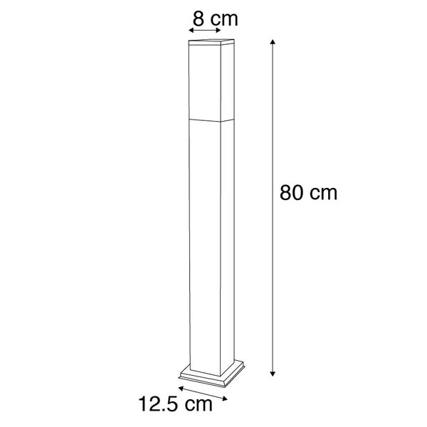Smarter Außenlaternenmast dunkelgrau 80 cm inkl. Wifi P45 - Malios