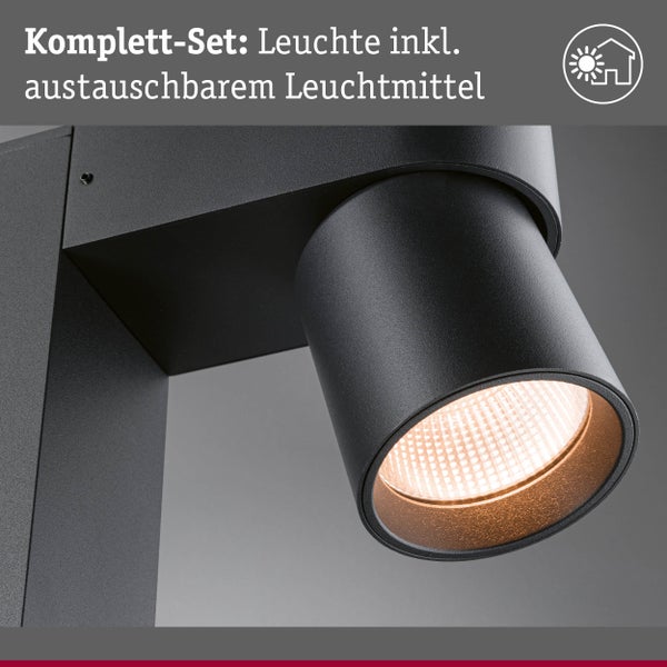 Moderne Außenwandleuchte inklusive austauschbarem Leuchtmittel