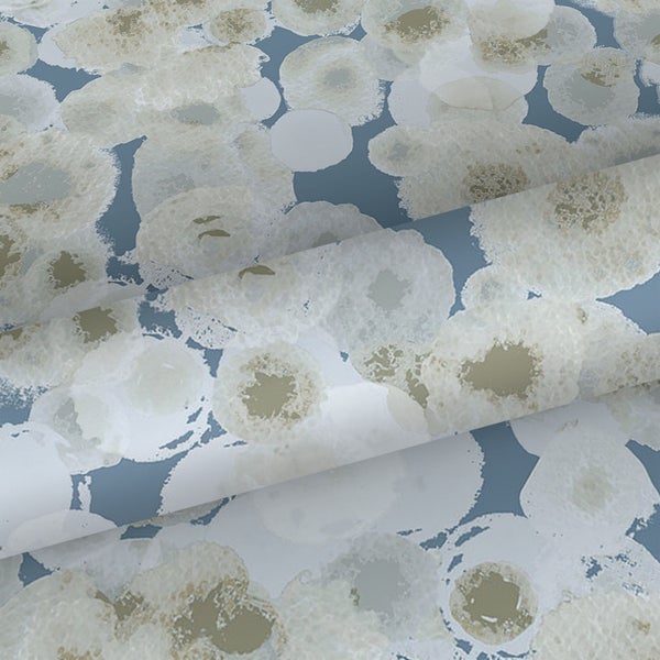 Sanders und Sanders Tapete Aquarellblasen Beige und Blau - 53 cm x 10 m - 640019