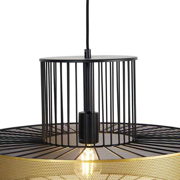 Design Hängelampe Gold mit schwarz 50 cm - Tess