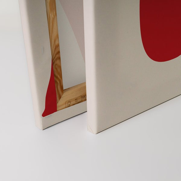 Nahaufnahme von Leinwandbildern mit Holzrahmen