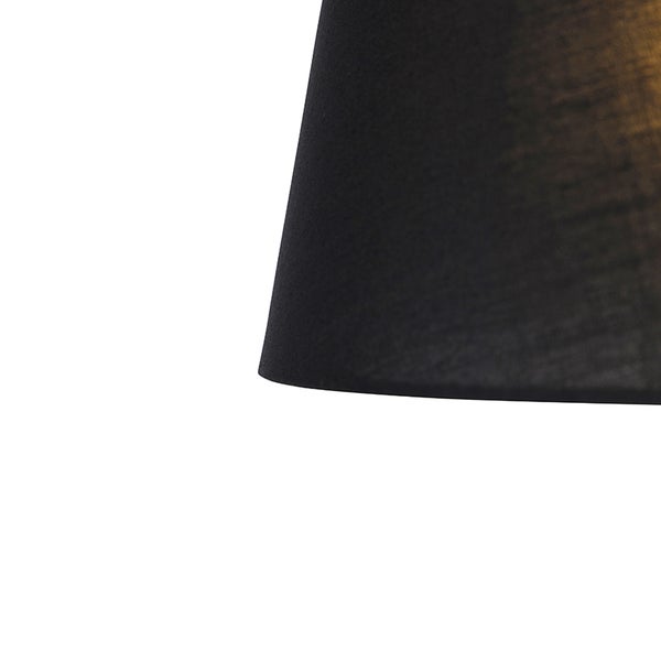 QAZQA - Klassisch I Antik Klassische Stehlampe Messing mit schwarzem Schirm verstellbar - Ladas I Wohnzimmer I Schlafzimmer - Stahl Länglich - LED geeignet E27