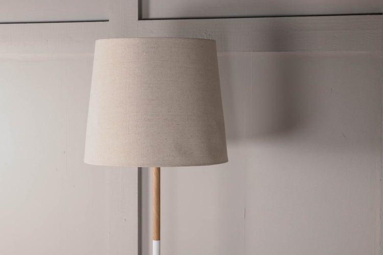Hattman Beleuchtung Stehlampe 36x36x165cm stof beige, weiß, Holz. 36 X 36 X 165 cm