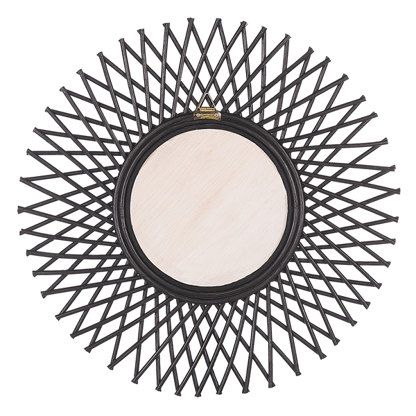 Wandspiegel TAGOLU 60 cm 60 cm Rattan Schwarz