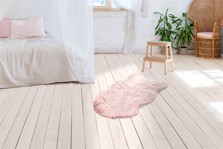 Hochflor Teppich Aegeania Puderrosa 45 mm Uni 60 x 90 cm