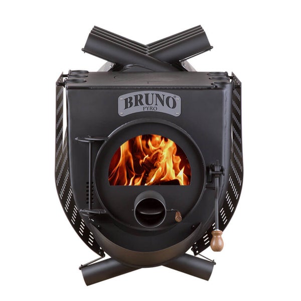 Bruno Pyrolyseofen mit Flammen