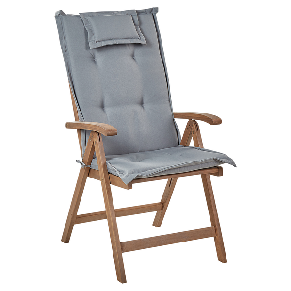 Bistro Set inkl. Kissen klappbar AMANTEA Akazienholz Grau