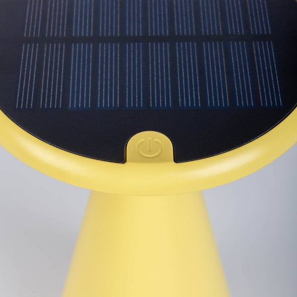 Solar-Akku-Tischleuchte Palu für Außen und Innen, aus Kunststoff in Gelb , 20 cm hoch