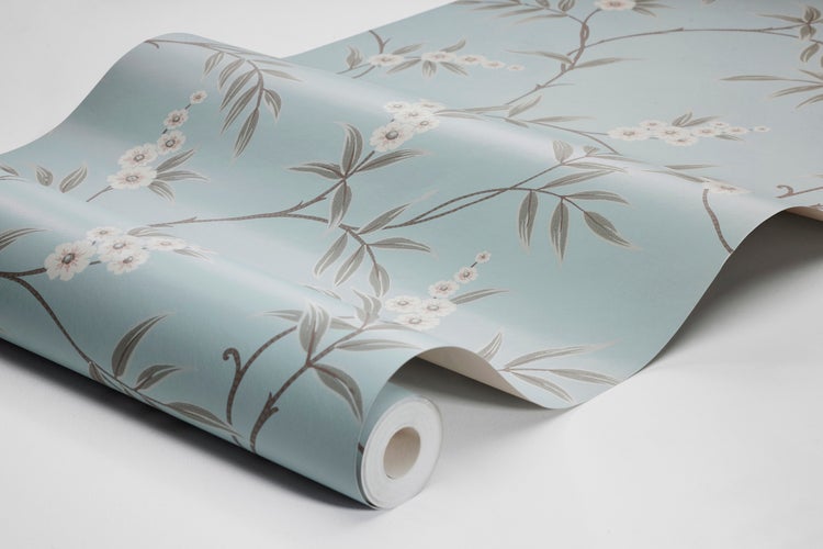 Borastapeter Tapete Blumen Blau - 53 cm x 10.05 m - 662645