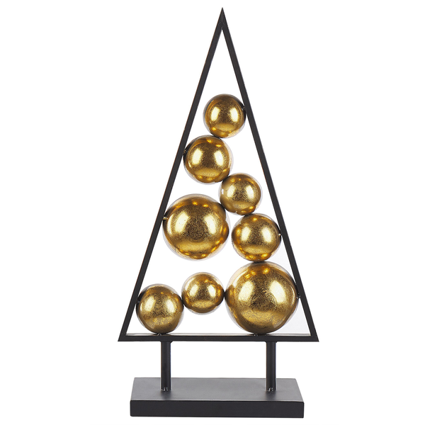 Dekorativer Weihnachtsbaum mit goldenen Kugeln