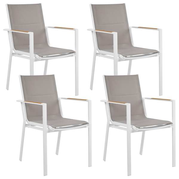Gartenmöbel Set 4-Sitzer MALETTO/BUSSETO Metall Marmor Optik Grau