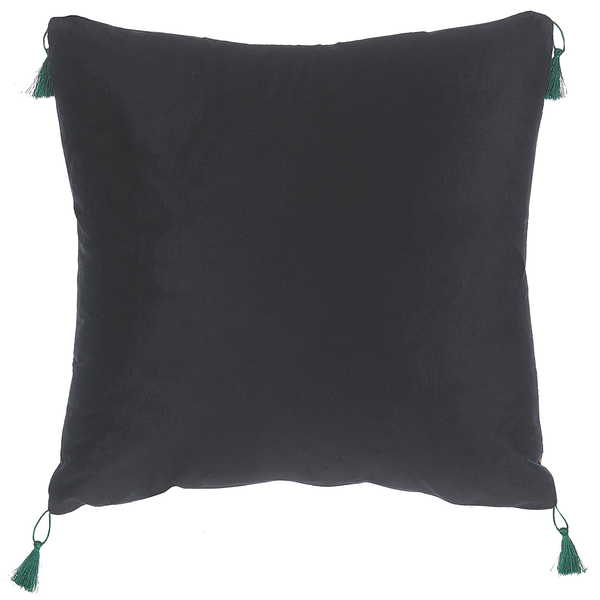 Dekokissen 2er Set KUHI Samtstoff 45 x 45 cm Schwarz Tiermuster