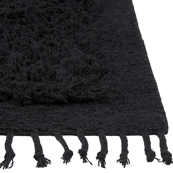Teppich BITLIS Schwarz 140 x 200 cm Baumwolle